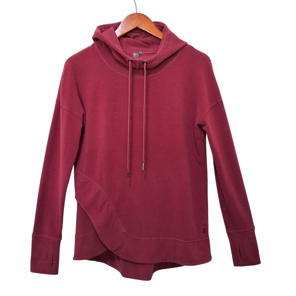 Sweaty Betty Escape Luxe Fleece Hoodie Women S Funnel Neck Maroon Wash Leisure